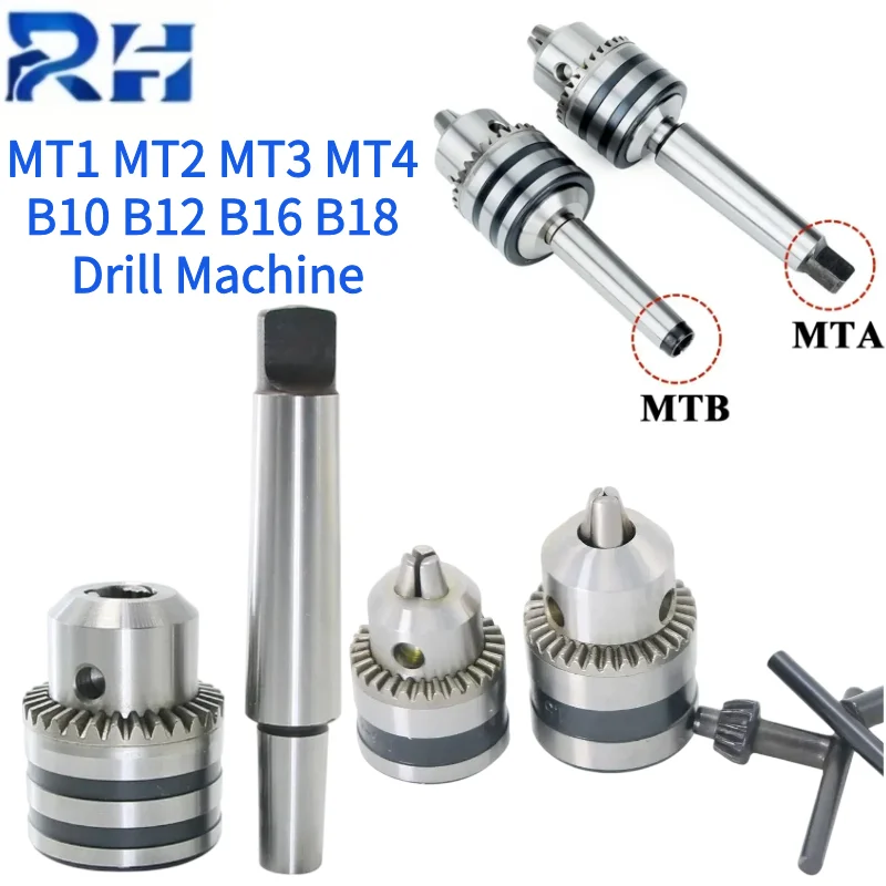 Mandril de broca de haste morse de alta qualidade mta mtb mt1 mt2/3/4 b10 b12/16/18 0.6-6/1-10/1-13/3-16/5-20 para máquina de broca cnc