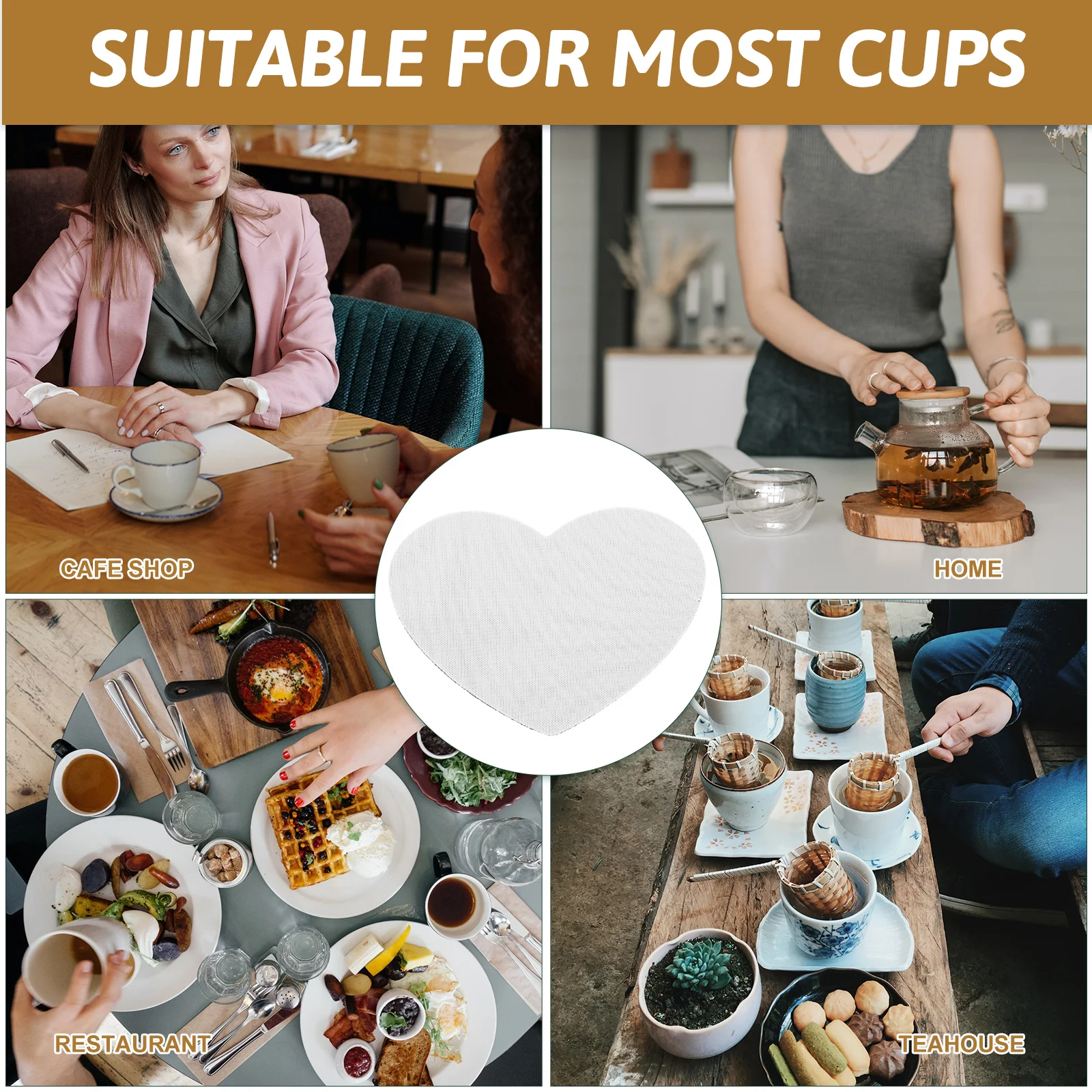 

10pcs Sublimation Cup Pads Heart Shaped Diy Heat Transfer Coasters Blanks Printable Mats For Home Car Kitchen Decor Smooth