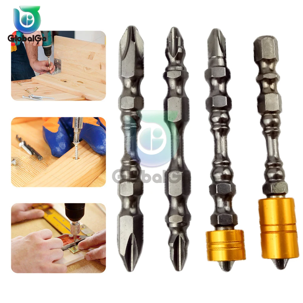Double Head PH2 Double Cross Head Magnetic Electric Screwdriver Bit Phillips Screw Driver With Ring Electric Tool