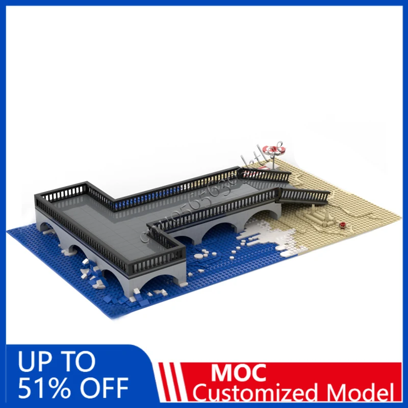 

821 деталь: Модульный пляжный причал на заказ с моделью MOC из строительных блоков, развивающая игрушка-сюрприз для самостоятельной сборки, подарок на день рождения для детей