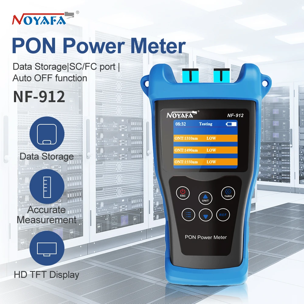 

Noyafa PON Optical Power Meter FTTX/ONT/OLT Optic Power Meter 1310nm 1490nm 1550nm Fiber Optical Tester For PON Network Testing