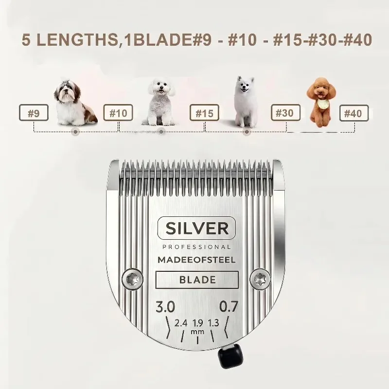 Professional Steel Hair Clipper Blade 0.7-3.0mm Adjustable Sharp Rustproof Stainless Steel Replacement for Most Grooming Quality