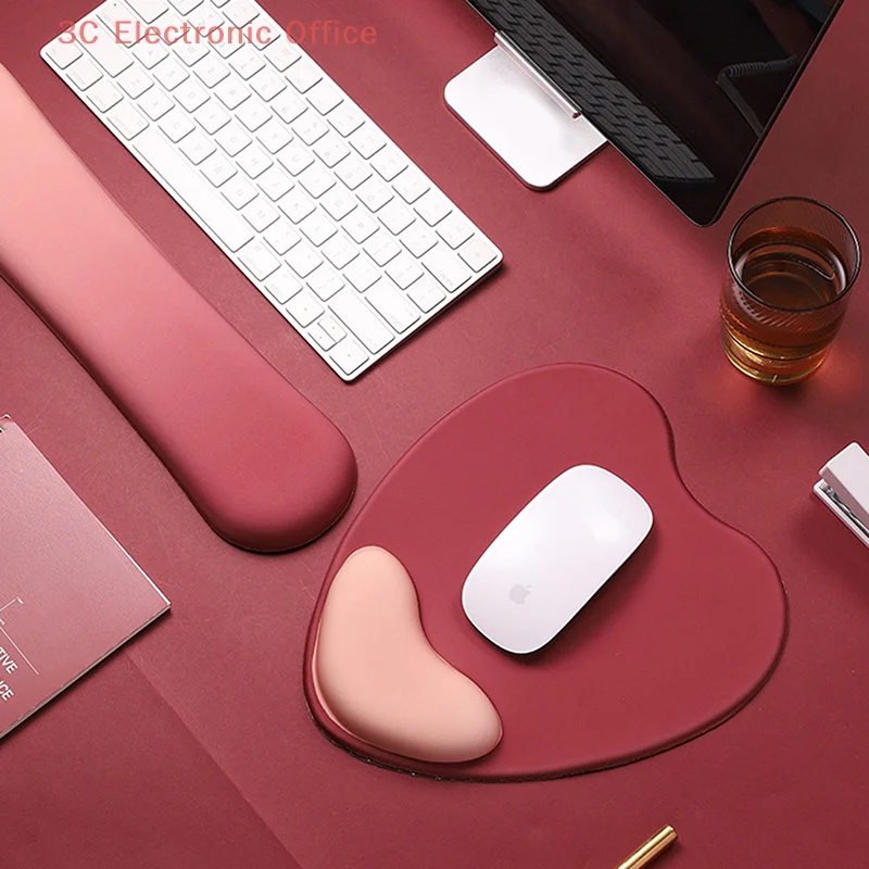 Alfombrilla de ratón de espuma viscoelástica con Base de goma antideslizante, cojín ergonómico de soporte para muñeca para oficina, hogar, ordenador portátil y escritorio