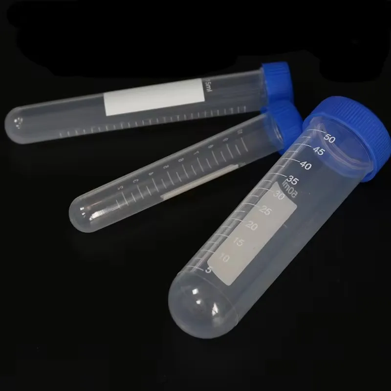 Laboratory Sample Screw Round Bottom Plastic Test Tube Ep Tube with Scale Screw Cap Centrifuge Tube 50ML/15ML/10ML