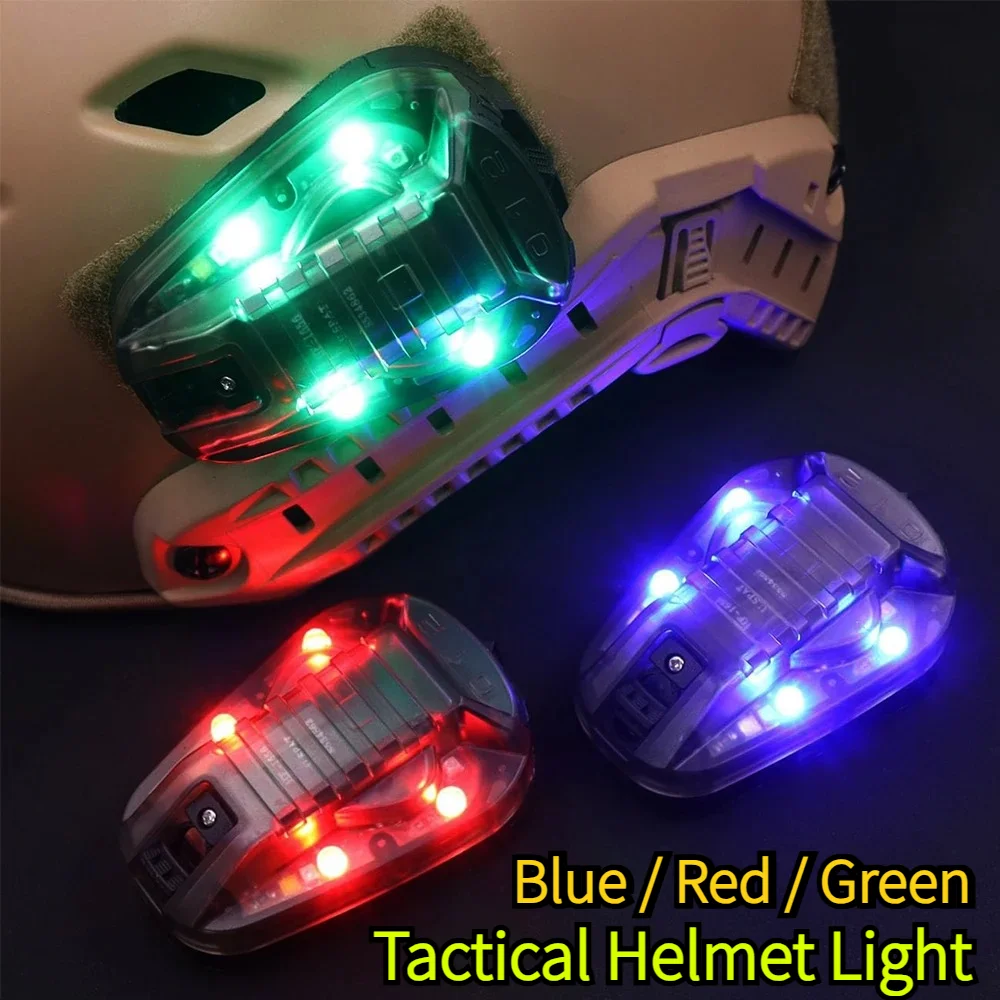 

Tactical Helmet Flash Lamp Light Blue Green Red IR Strobe Survival Safety Signal Outdoor Sport Hiking Helmet Ladybird Light