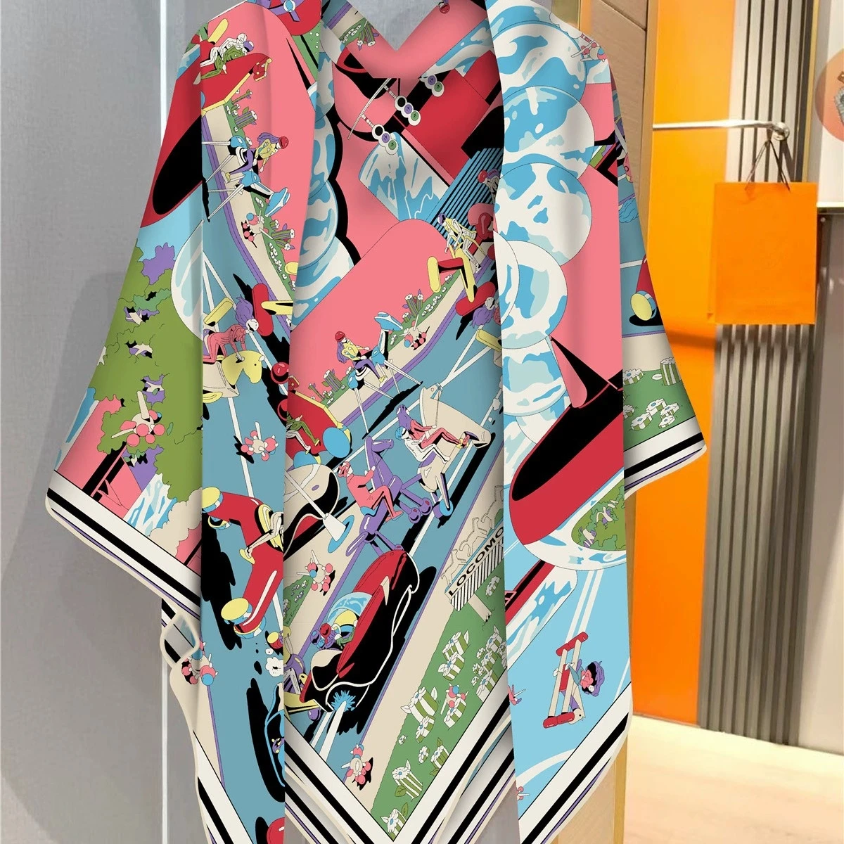 Elegante sciarpa di lana di seta di grandi dimensioni di marca di lusso 130 * 130 cm donna calda sciarpa quadrata autunno inverno e scialle