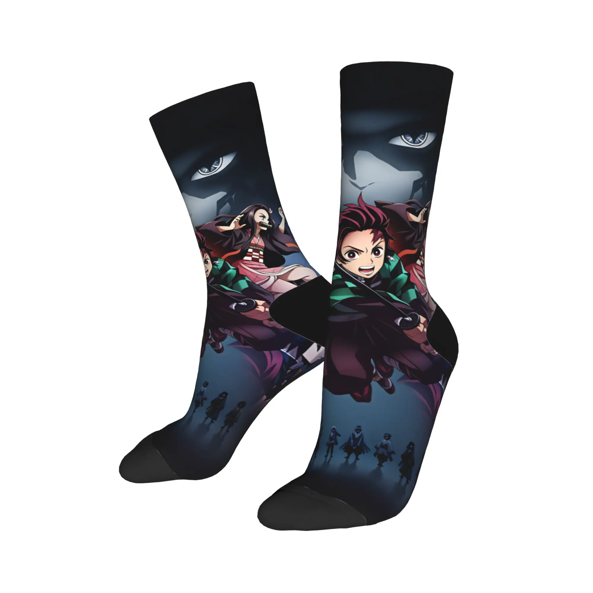 Demon Slayered Characters Stockings  Graphic Gothic Socks Autumn Non Slip Socks Men's Outdoor Sports Quality Socks