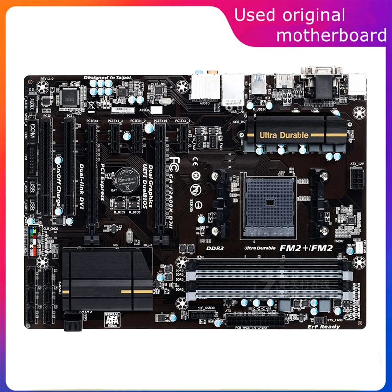 

Used FM2+ FM2 For AMD A88X GA-F2A88X-D3H F2A88X-D3H Computer USB3.0 SATA3 Motherboard FM2b DDR3 Desktop Mainboard