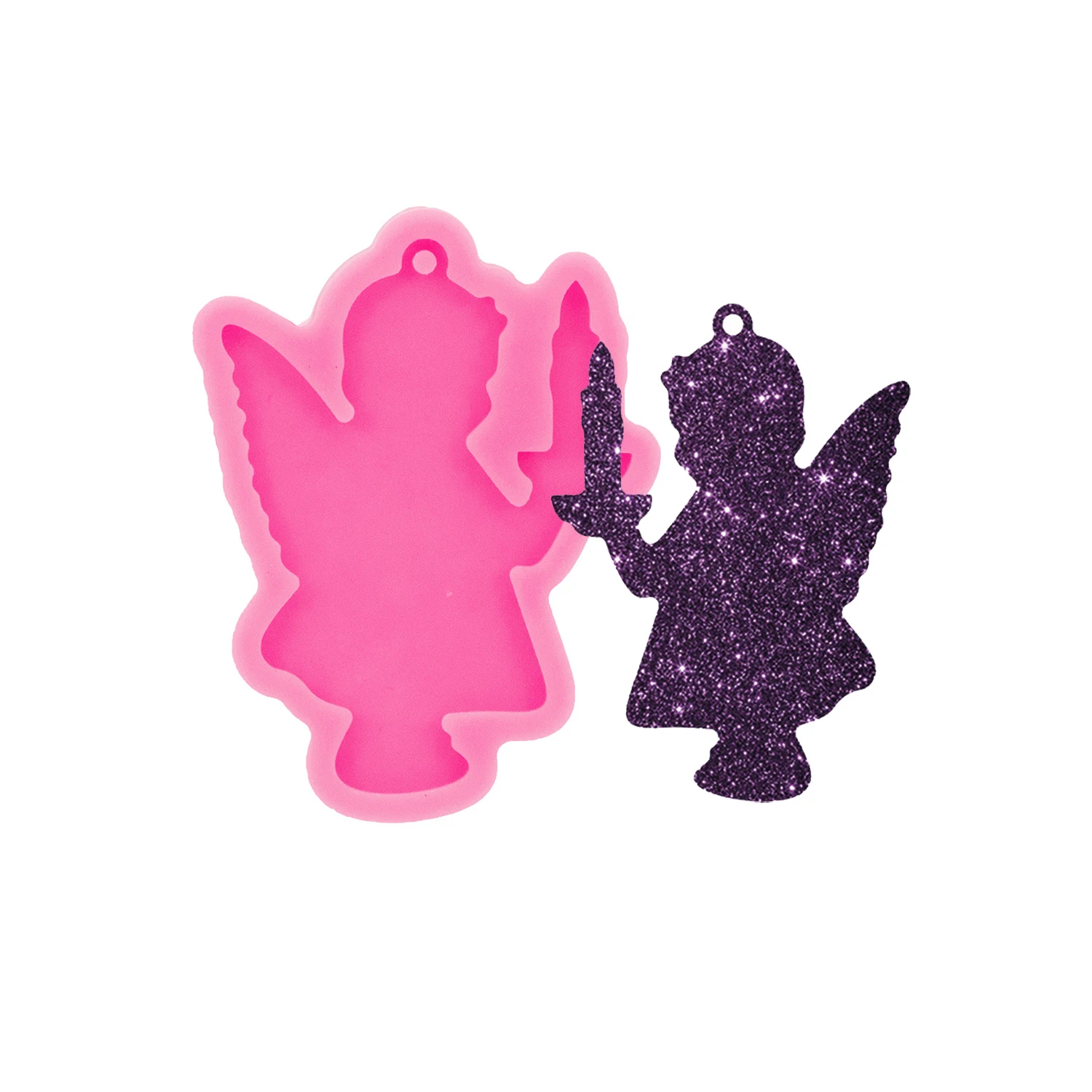 Silicone Fairy Girl Mold Epoxy Resin Making Keychain Molds DIY Charms Pendant Angel Mould Creative Jewelry Craft