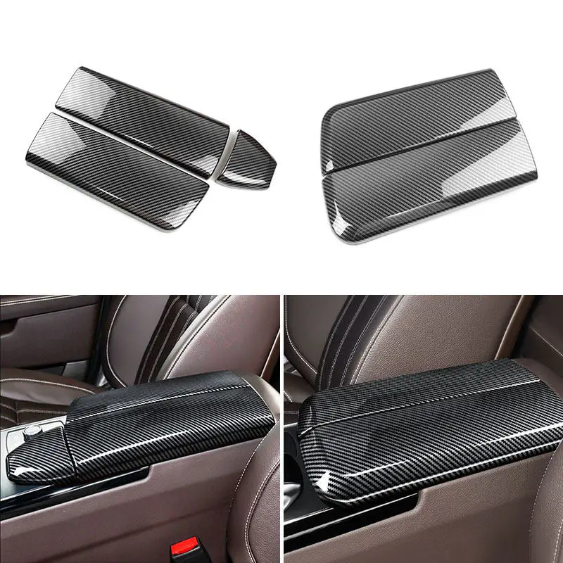 ABS Carbon Fiber For Mercedes Benz GLS X166 GLE W166 C292 GLE350 GLE400 GLS350 GLE450 Car Center Console Armrest Box Cover Trim