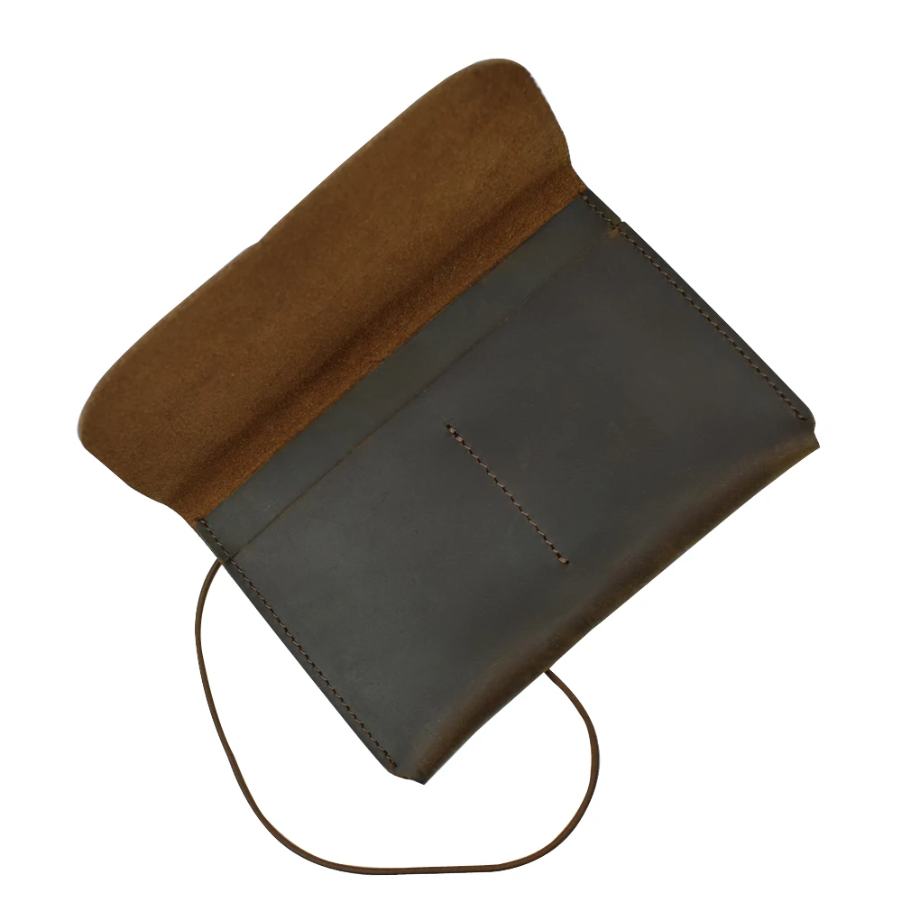 Leather Passport Holder and Travel Wallet – Genuine Leather Vintage Organizer with Secure Strap for Cards, Cash, Boarding Pass