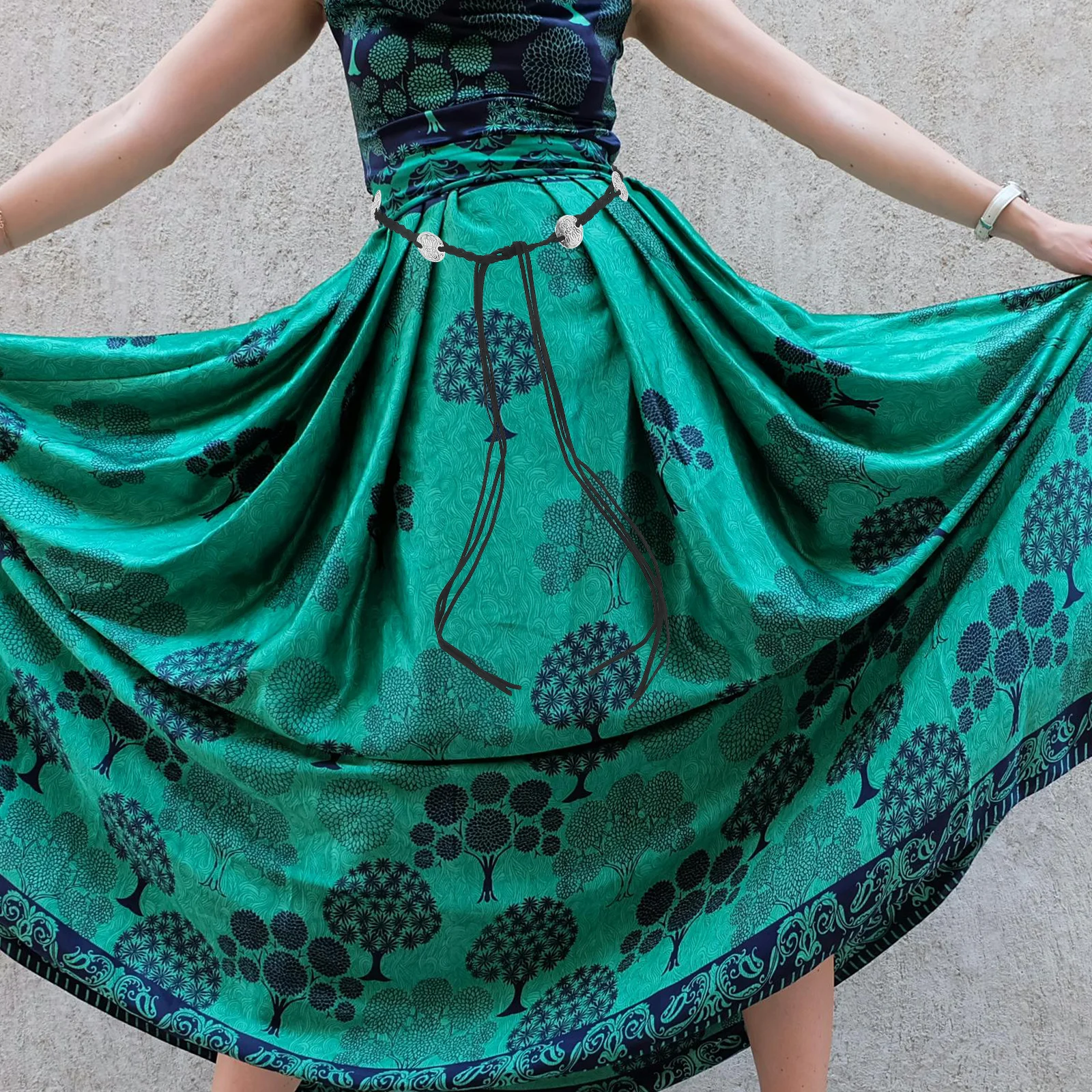 Pasek boho dla kobiet, pleciony makramowy pas biodrowy, regulowany pasek z frędzlami, do sukienki maxi, spódnicy, stroje festiwalowe, styl etniczny