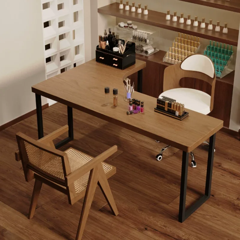 Aesthetic Unique Nail Table Elegant Modern Rustic Industrial Nail Table Premium Eclectic Table Manucure Beauty Salon Furniture