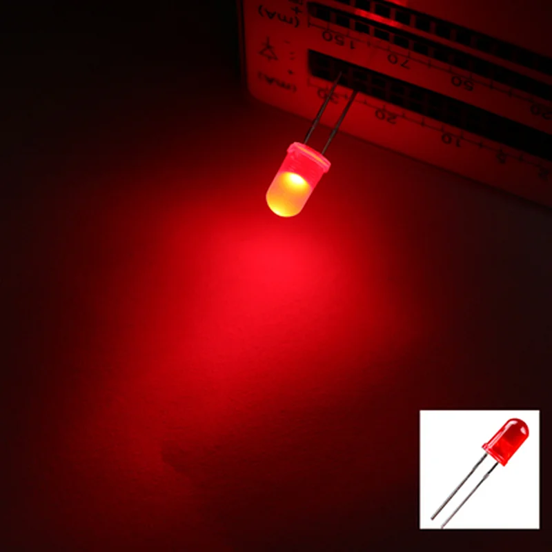 100 PCS,LED Light Emitting Diode Electronic Kit,3mm 5mm,LED Diodes Assorted Kit,White Green Red Blue Yellow,Indicator Lights