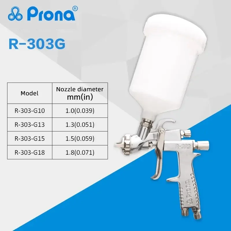 Prona R303G Air Power Pneumatic Paint Furniture Automotive Spray gu nTool High Atomization Pot R-303G