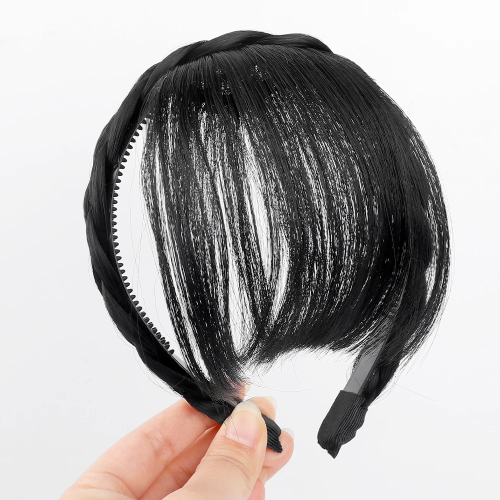 Fake Air Bangs Hairband Hair Styling Tools Hair Clip Extension Synthetic Hair Fake Fringe False Hairpiece Clip In Bangs Headband