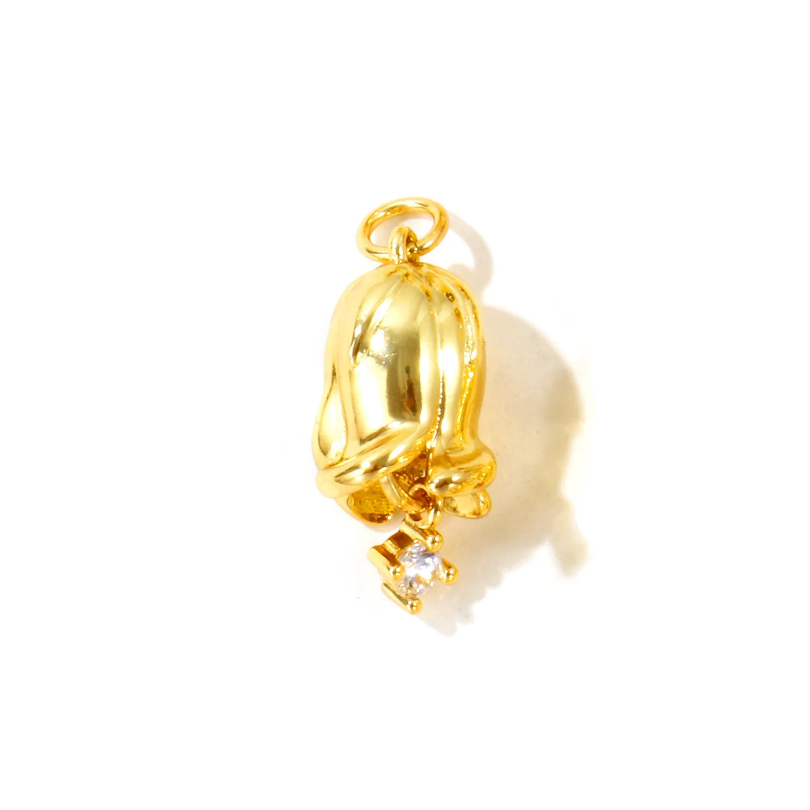 2 Stück Zirkonia-Geburtsmonatsblumen-Anhänger, 18K vergoldetes Messing, für DIY-Halsketten-Schmuckherstellung, Großhandel – Detail 6