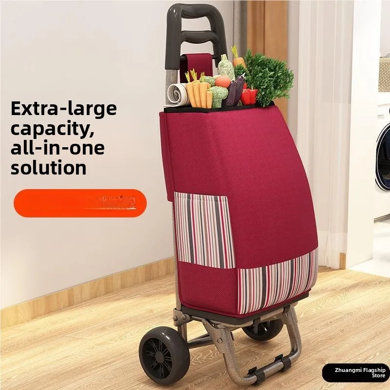 

Portable Lightweight Hand-Pulled op Cart Vegetable Bung Car Stair Climbing Foldable Trolley for ly And Children