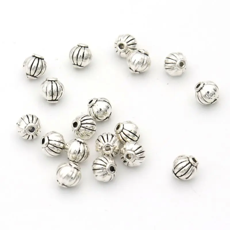 20pcs Bronze Silver Color Loose Spacer Gasket Metal Lantern Beads For Jewelry Finding DIY Bracelet Handmade Jewelry Accessories