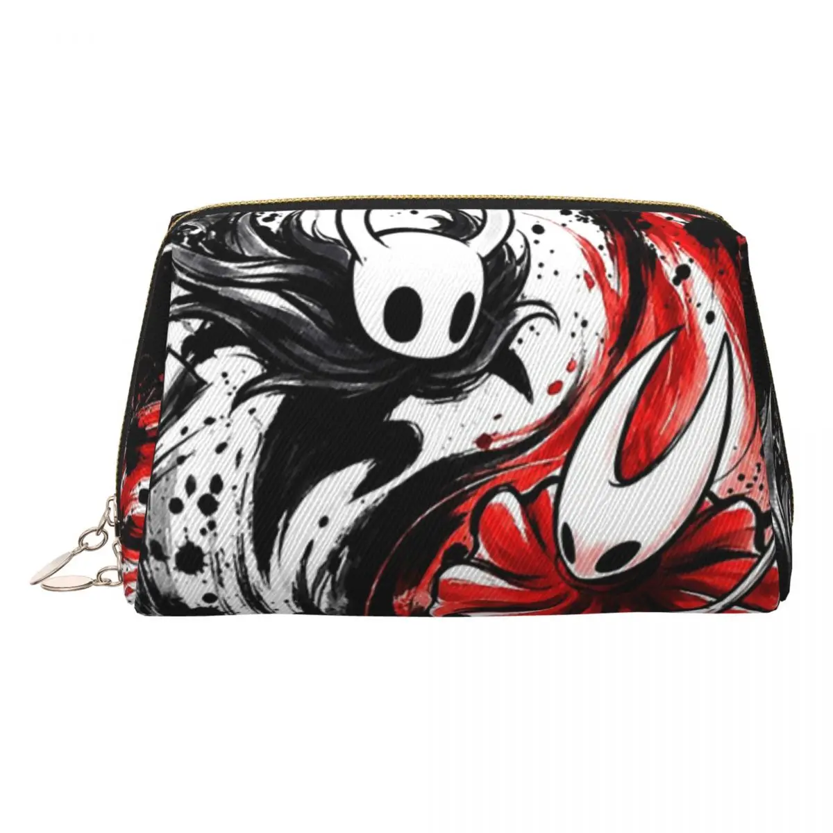 Hollow Knight White And Red Women Cosmetic Bags Travel Makeup Organizer Pouch Toiletry Storage Dopp Kit Case