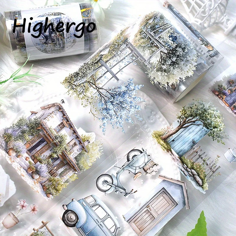 2m/Roll Tenement Transparent PET Tape Flower Masking Tape Crystal Ink Decorative Stickers Diary Scrapbooking Journal Stationery