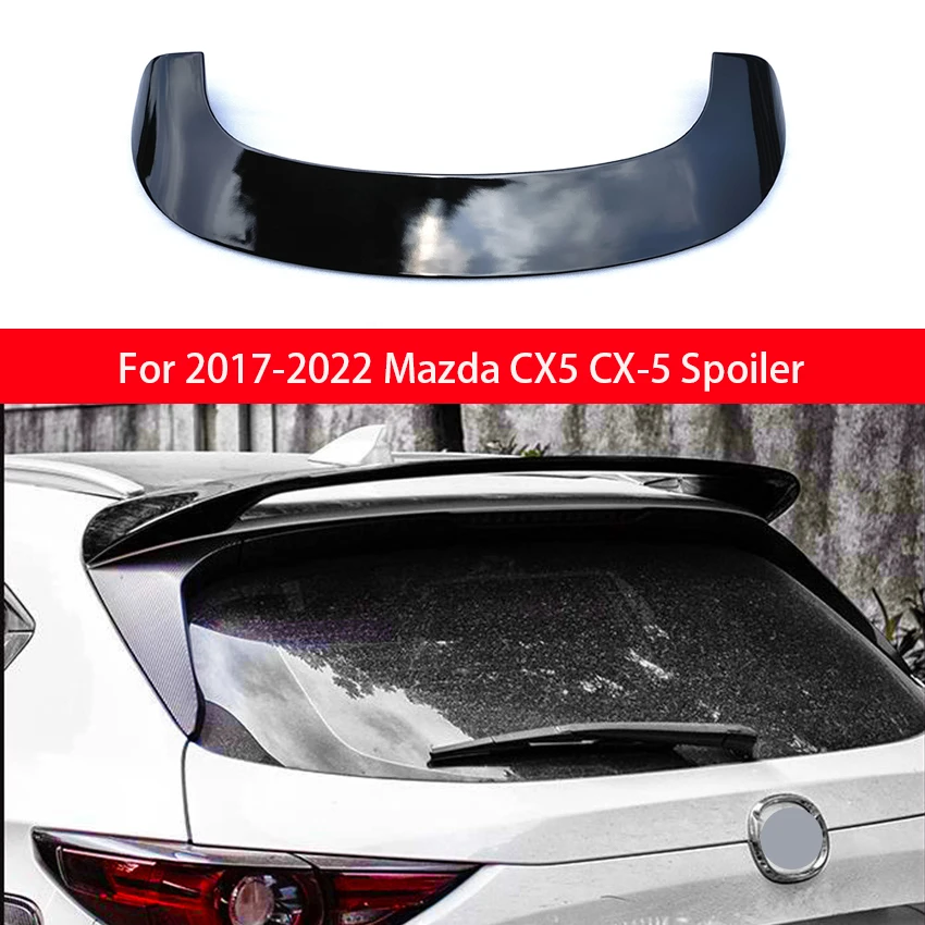 

For Mazda CX-5 Hatchback Rear Roof Trunk Lid Car Spoiler Wings Black Carbon Exterior Upgrade Tuning Accessories Parts 2017-2022