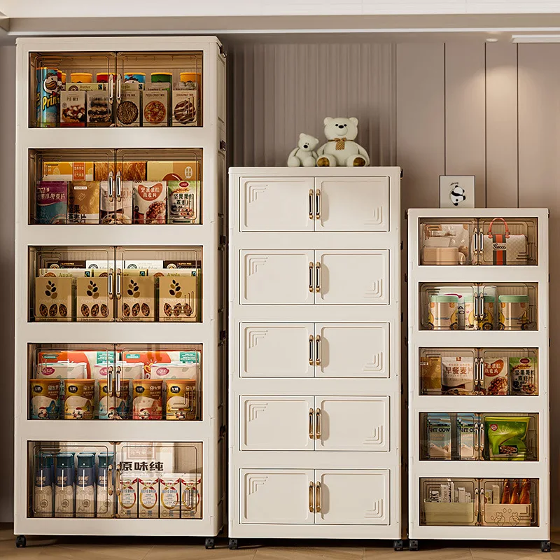 Multifunctional Storage Cabinet with Doors Large Capacity Foldable Wardrobe Organizer