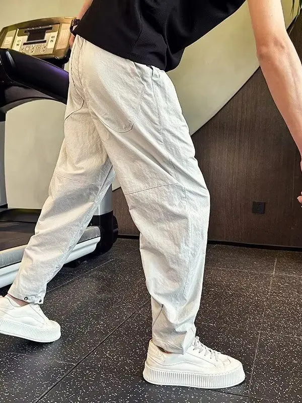 

Trendy Men's Loose Harlan Qui Dry Pants Thin Summer Casual Trousers Pure Color Versatile Comfortable Workwear Long Pants