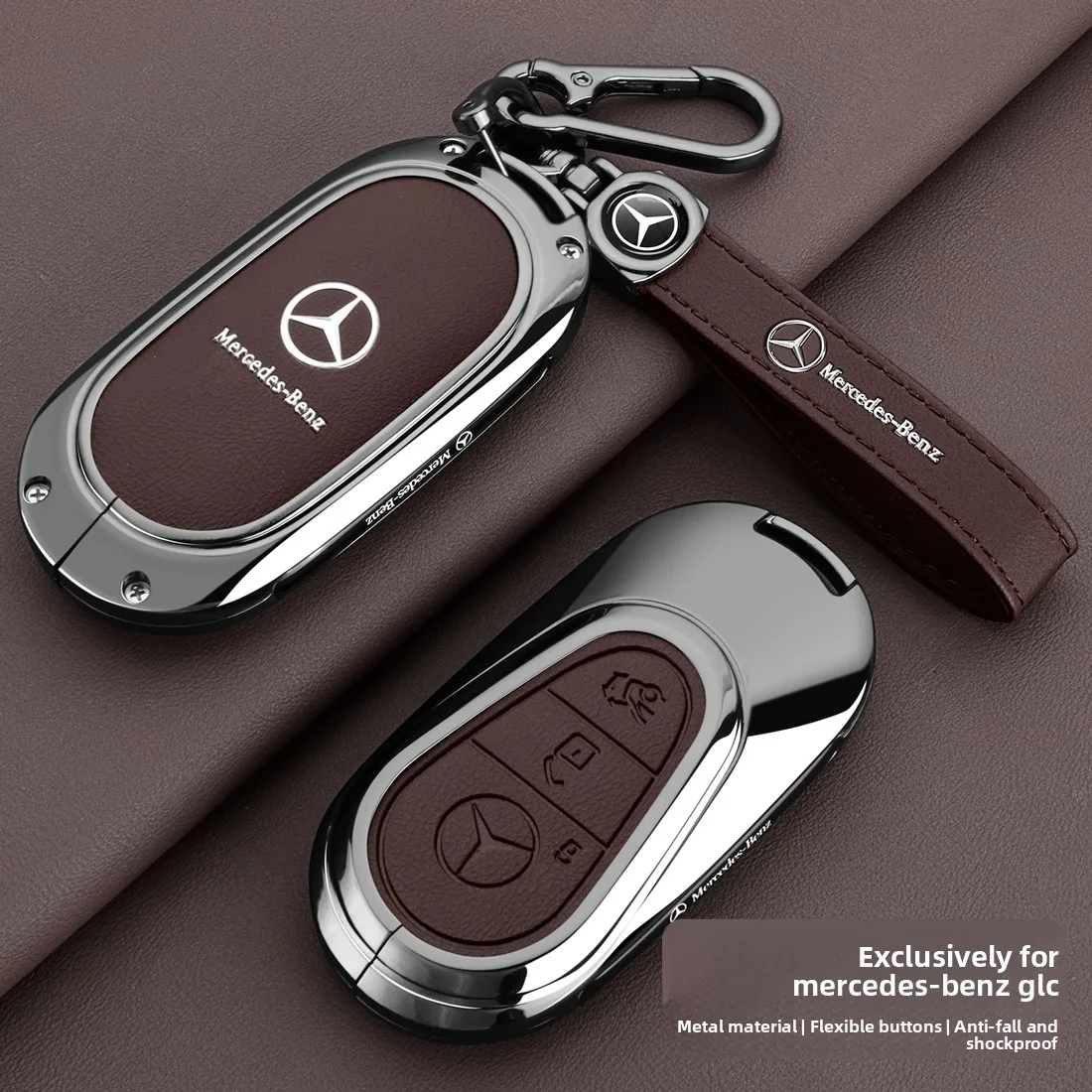 Car Key Case Cover for Mercedes-Benz A B C E G S Class CLA CLS GLA GLB GLC GLE GLS EQA EQB EQC 3 Buttons Auto Accessories
