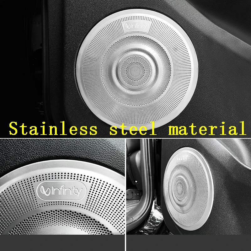 For Great Wall TANK 300 2021-2023 Car Styling Interior Speaker Cover Sticker Stainless Steel Auto Decoration Accessories