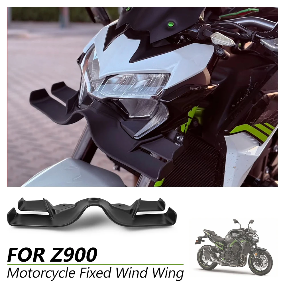 

For Kawasaki Z900 z 900 2020 2021 2022 2023 2024 Fixed Wind Wing Front Spoiler Aerodynamic Winglet Fairing Deflector Motorcycle