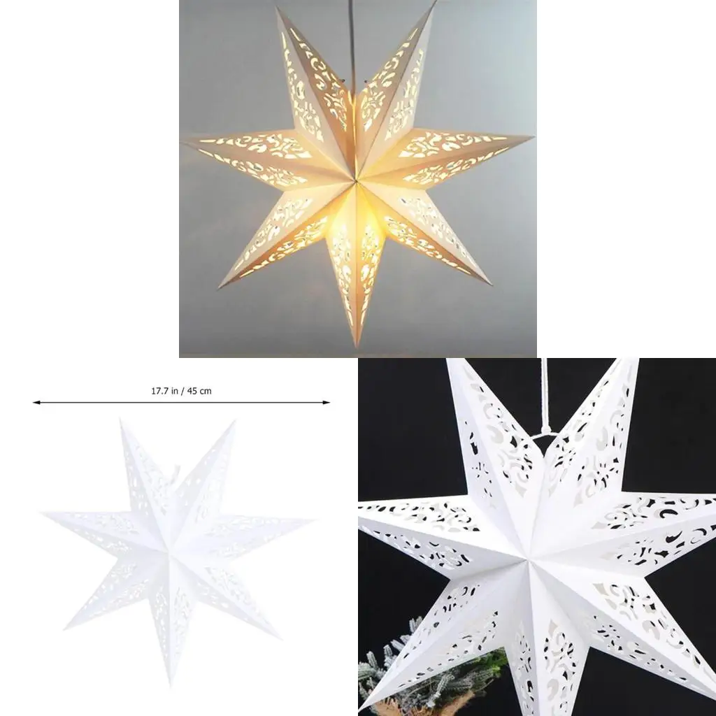 

Hollow Out Eight Paper Led Lantern Star Night Light Hanging Lamp Ornament