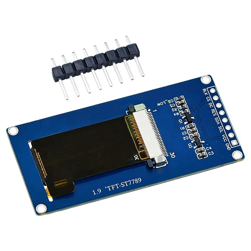1.9 Inch ST7789 TFT LCD Display Module SPI Serial Interface 240×320 Resolution 3.3V Dual Power Color Screen With Pin Header