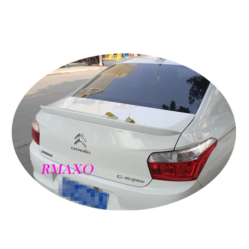 For Citroen Elysee Spoiler 2014-2016 Citroen Elysee High Quality  ABS Material Car Rear Wing Primer Color Rear Spoiler