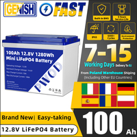EU Stock 12V 100Ah LiFePO4 Battery Pack New 12.8V Lithium Iron Phosphate Rechargeable Cells DIY 24V 48V For RV Vans Solar Camper