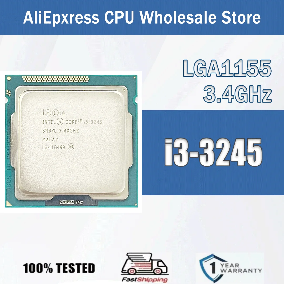 معالج Intel Core i3-3245 3.4 جيجا هرتز ثنائي النواة TDP55W 3M كاش 3.40 جيجا هرتز i3 3245 معالج وحدة المعالجة المركزية لسطح المكتب i3 3245 حزمة FC-LGA12C LGA 1155
