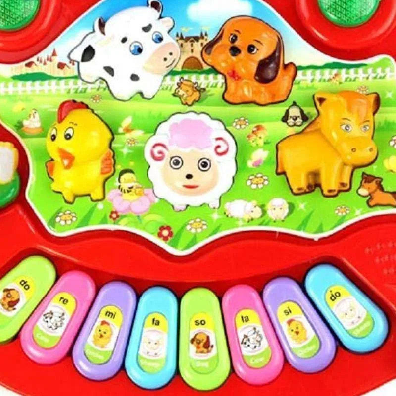 Early Education 1 Year Olds Baby Toy Animal Farm Piano Music Developmental Toys Baby Musical Instrument For Children & Kids Boys