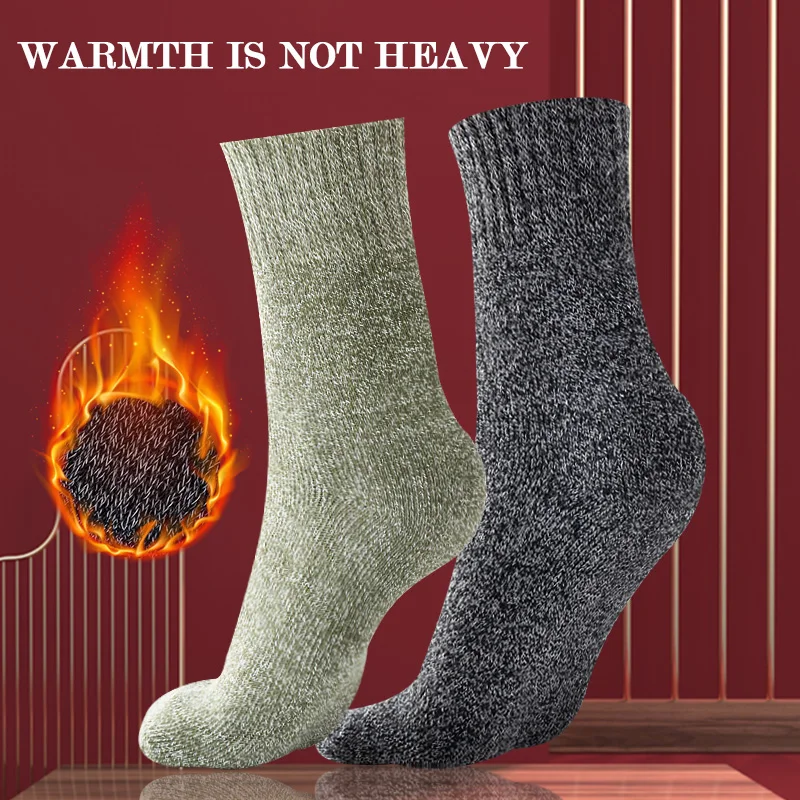 3 Pairs Winter Men's Super Thick Warm High Quality Harajuku Retro Fashion Antifreeze Woman Couples Christmas Rabbit Fur Sock