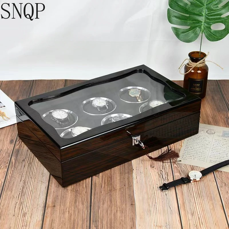 Watch Boxes Storage Organizer Box High Grade Piano Paint Baking Luxury Wooden Watch Box Display Collection Case Customized Logo