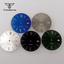 31mm Watch Dial Date Window Sterile Blue/Green/Black/White/Grey Face Sunburst Fit for NH35 Movt Silver Marks Wristwatch Mod Part