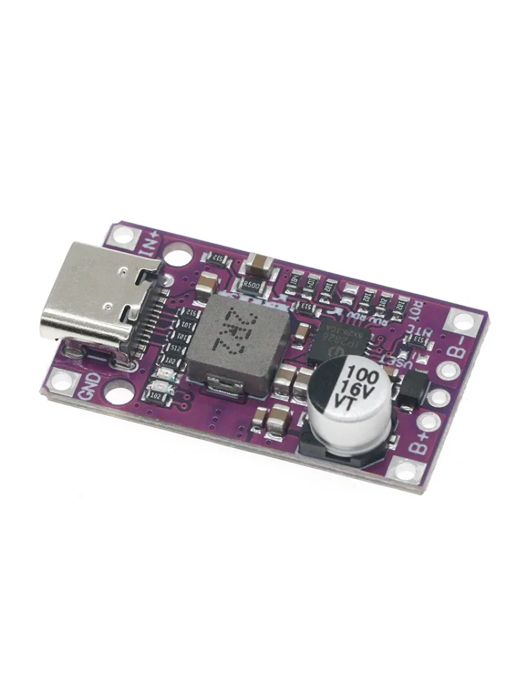 Type-C USB 2-3S BMS 15 Вт 3,7 В Модуль повышения зарядки литиевой батареи со сбалансированной поддержкой QC Быстрая зарядка с индикатором