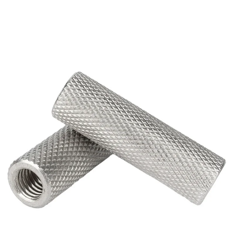 304 Stainless Steel Extended Cylindrical Knurled Nut Mesh Nut Regulating Nut M2 M2.5 M3 M4 M5 M6 ~M16