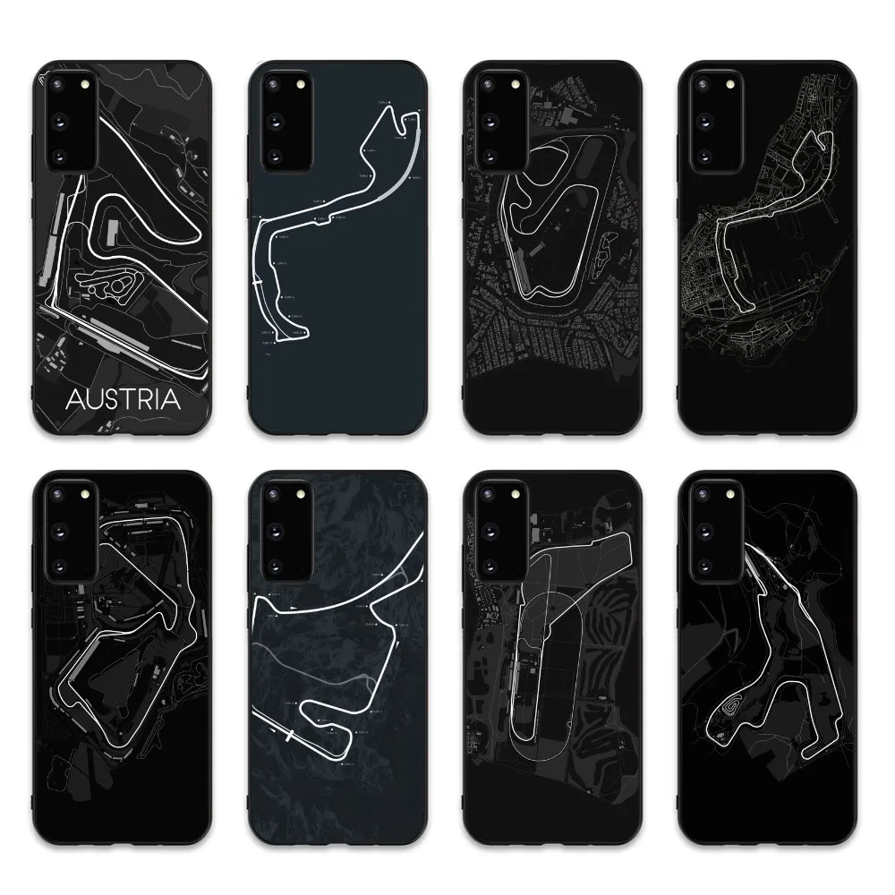 F1 Race Track Prints Phone Case For Samsung S 9 10 20 21 22 23 30 23 24 Plus Lite Ultra FE S10lite Fundas