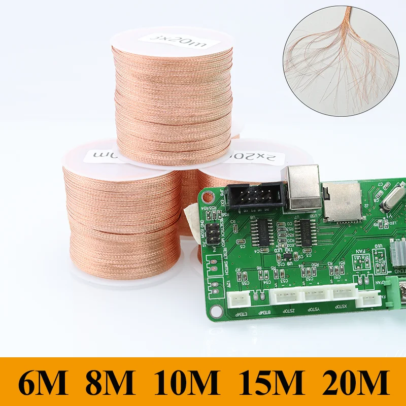 6/8/10/15/20M Length Desoldering Braid Wick Solder Remover Wire Low Residue No-Clean for PCB BGA Welding Rework Soldering Tool