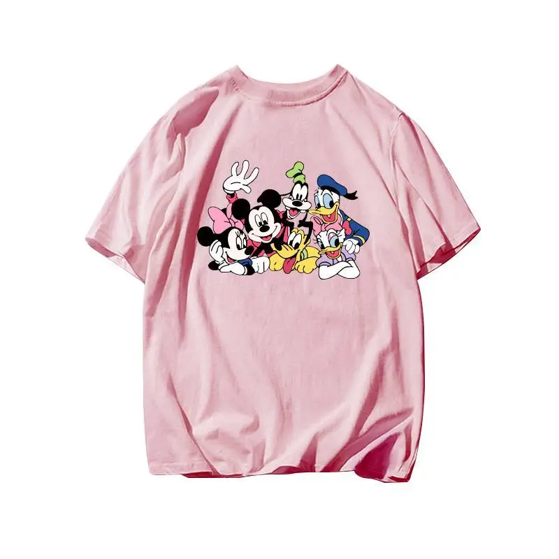 ديزني ميكي ماوس فريندز الأبيض تي شيرت الرجال النساء 2025 الصيف القطن بلايز عادية ميني دونالد ديزي جوفي بلوتو المجموعة #3