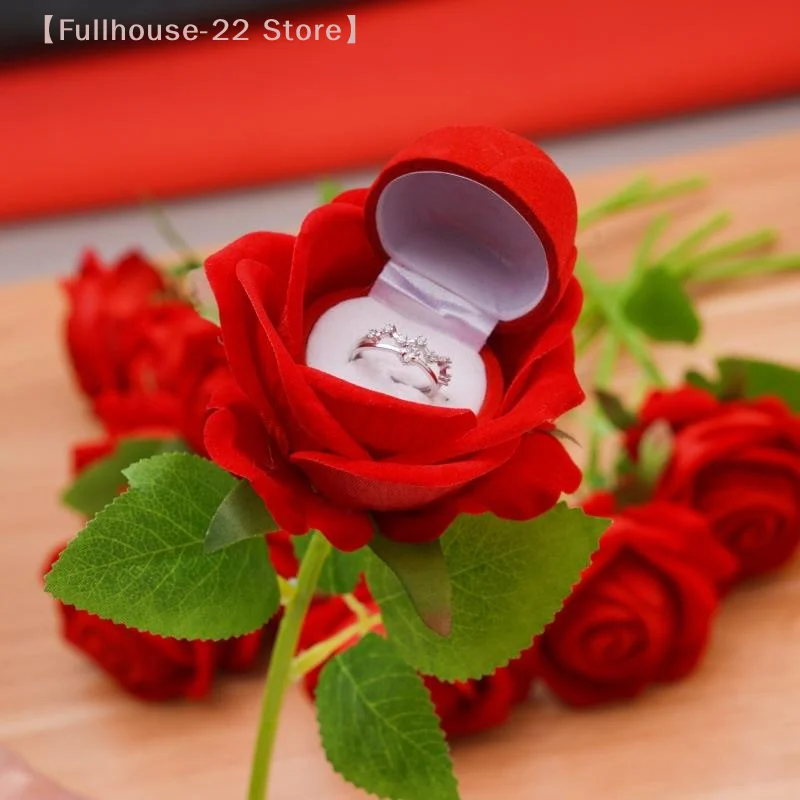 

【MAX-22】1/2 шт. Коробка для хранения и демонстрации свадебных украшений, футляр для колец в форме красной розы, подарочная коробка для предложения руки и сердца, на годовщину, романтический подарок