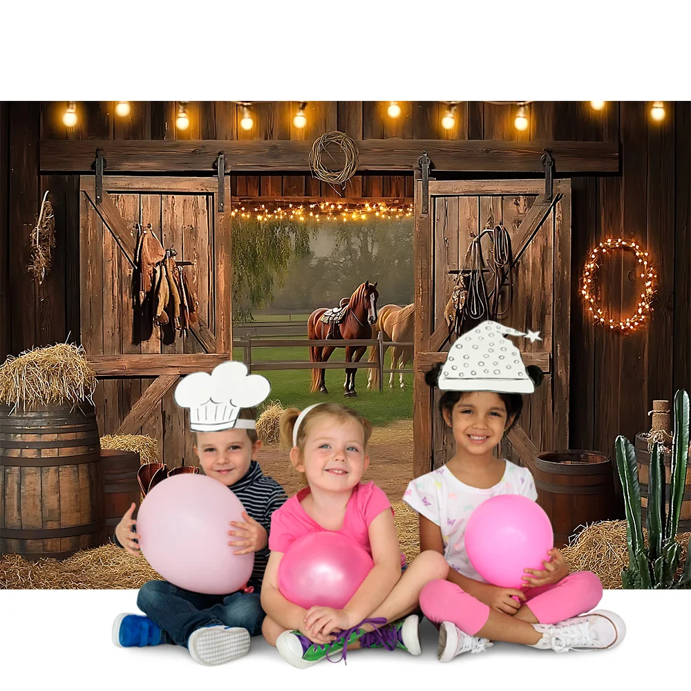 West Texas cowboy horse barn decoration background cloth, party decoration background photo props
