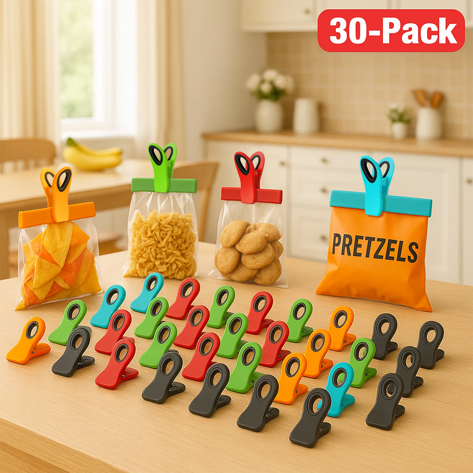 

10/20/30 Pack Chip Clips, Chip Clips Bag Clips Food Clips, Bag Clips for Food Storage, Kitchen Clips, Clips for Food Packages
