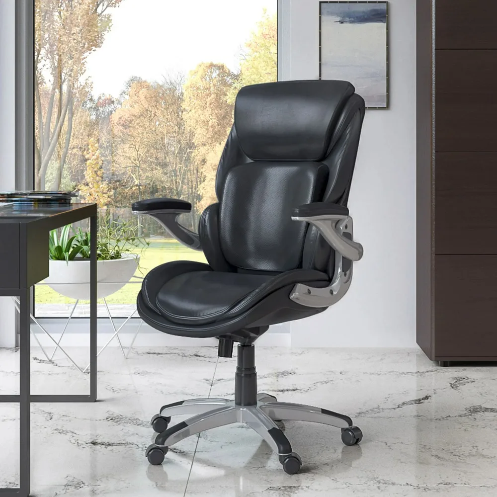 

Lumbar Support and Swivel Manager Office Chair, Black