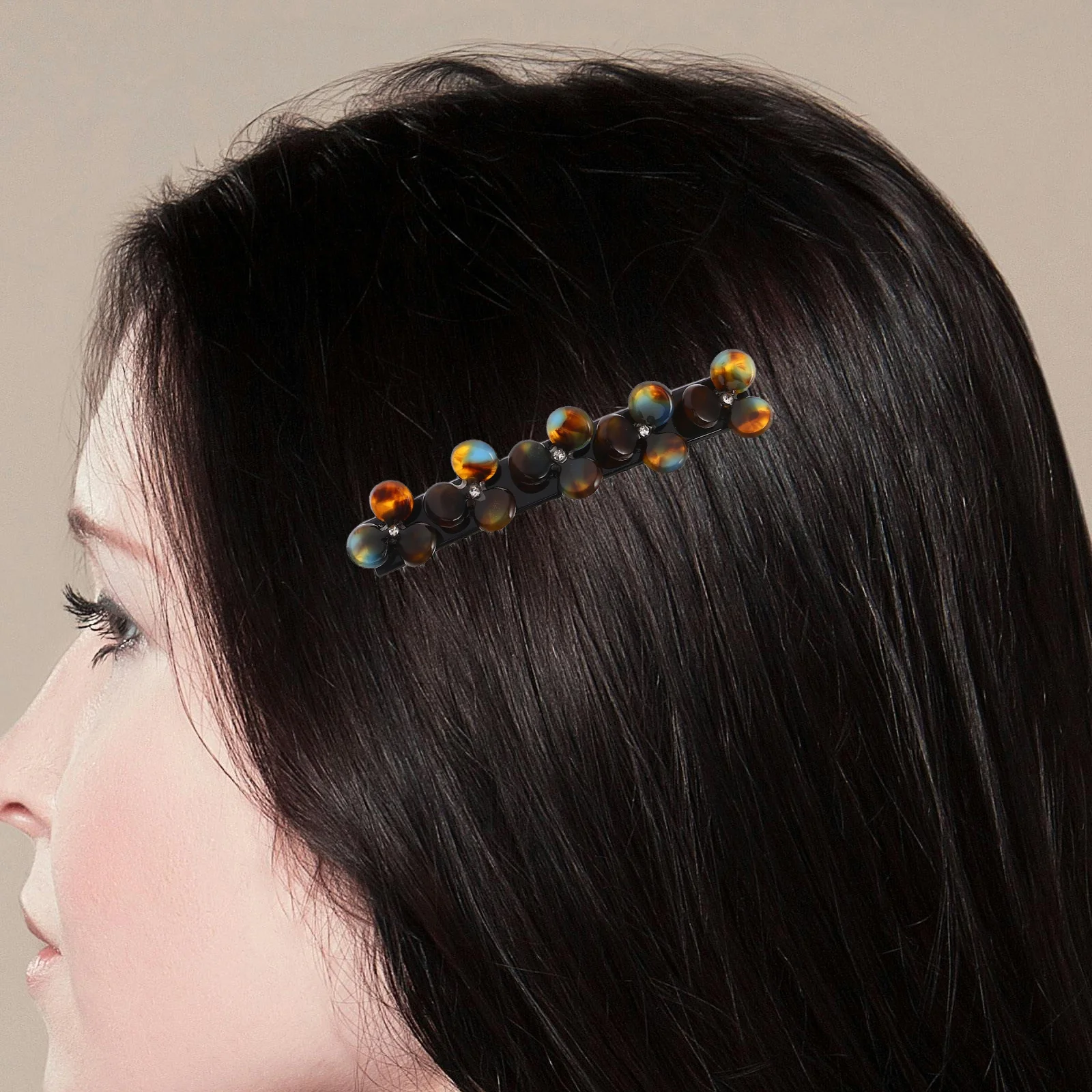 

2Pcs Floral Hair Comb Acetate Minimalist Design Side Hair Clips Bridal Wedding Styling Accessories for Bangs Flyaways